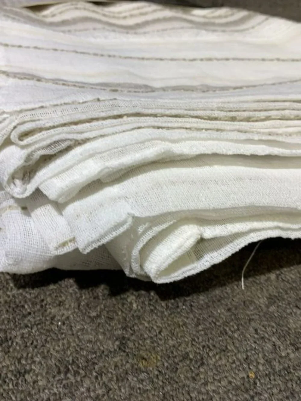 Ralph Lauren Merigold Natural Sheer Curtain Woven Stripe Drape 54
